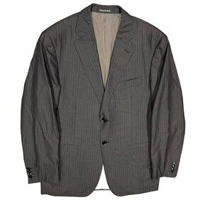 Pal Zileri Blazer Muted Striped Wool Silk Sport Coat Made in Italy Brown 42 R
